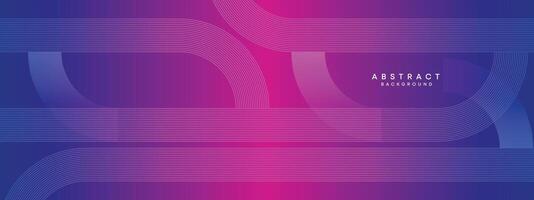 Blue, purple gradient abstract waving circles lines Technology web banner background. Modern magenta, pink gradient with glowing lines and shiny geometric diagonal shape for brochure, cover, header vector