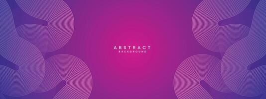 Blue, purple gradient abstract waving circles lines Technology web banner background. Modern magenta, pink gradient with glowing lines and shiny geometric diagonal shape for brochure, cover, header vector