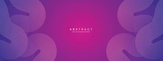 Blue, purple gradient abstract waving circles lines Technology web banner background. Modern magenta, pink gradient with glowing lines and shiny geometric diagonal shape for brochure, cover, header vector