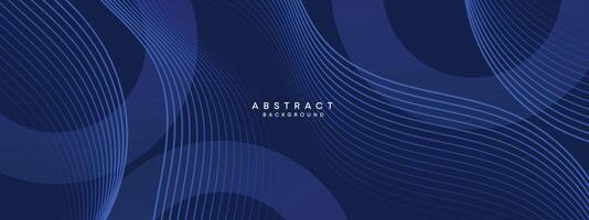 Abstract gradient dark navy blue web banner. dark blue light business banner design background. diagonal geometric pattern circle, and square shape for poster, cover, presentation, flyer, or header vector
