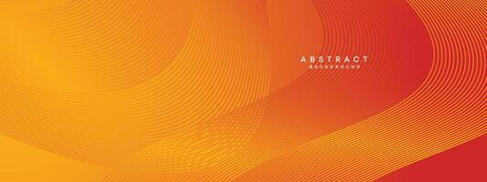 Abstract Red, Orange Waving Circles Lines Technology Background. Modern Orange Gradient with Glowing Lines, Shiny Geometric Shape Diagonal. for Brochure, Cover, Poster, Banner, Website, Header, flyer vector