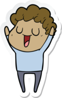 sticker of a laughing cartoon man png