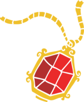 cartoon doodle ruby necklace png