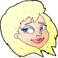 cartoon happy female face png