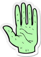 sticker van een cartoon zombiehand png