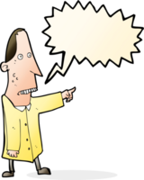 cartoon ugly man pointing with speech bubble png