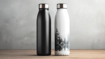 AI generated Stainless Steel Insulated Water Bottles photo