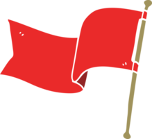 dessin animé doodle drapeau rouge png