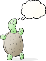 cartoon happy turtle with thought bubble png