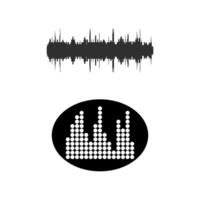 sound wave and speaker icon vector design template