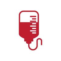 Medical infuse blood bag icon vector design template