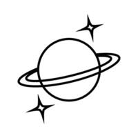 galaxy planet and satellite icon vector design template