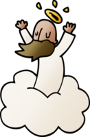 cartoon doodle god on cloud png