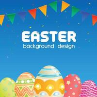 border frame easter eeg day festival background design vector