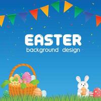 border frame easter eeg day festival background design vector