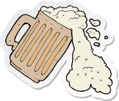 sticker of a cartoon mug of beer png