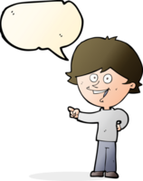 cartoon boy laughing and pointing with speech bubble png