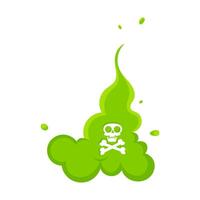 Smelling green cartoon smoke or fart clouds flat style design vector illustration. Bad stink or toxic aroma cartoon smoke cloud isolated on white background.