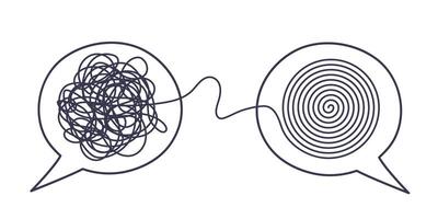 Psychologist consulting or mental problem solving brainstorm concept. vector