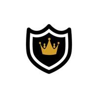 gold shield and king  icon vector design template