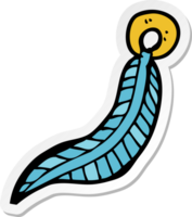 sticker of a cartoon feather keyring png