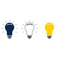 Set of three light bulb represent effective business idea concept vector