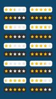 Set of rating labels with stars rating buttons from zero to five stars vector illustration for review