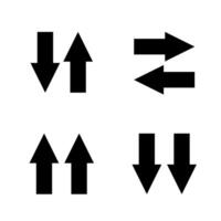 black symbol arrow pointing up down left and white vector on a white background