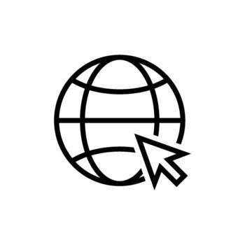 globe internet website icon vector template