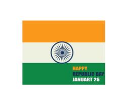 Happy republic day country india flag vector