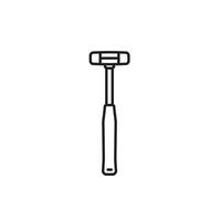 Vintage retro hipster lineart hammer. Carpentry tools silhouette icons on white background vector