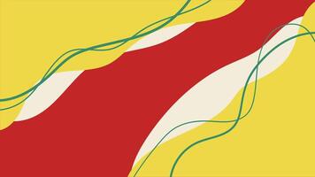 abstract background with wavy and twisty lines in yellow and red vector