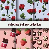 rose and chocolate valentine pattern illustration vector