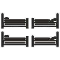 double bed  icon vector design template