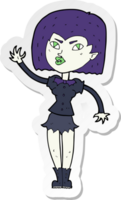 sticker of a cartoon pretty vampire girl png