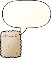 cartoon biscuit with speech bubble in smooth gradient style png
