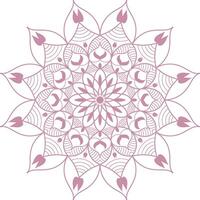 A purple flower mandala design with a circular pattern vector