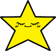 comic book style cartoon of a gold star png