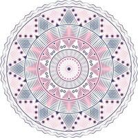 A circular design with a pink and blue pattern vector