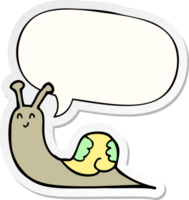 cute cartoon snail with speech bubble sticker png