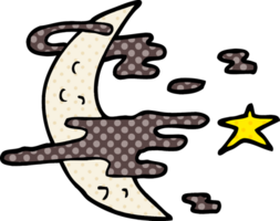 cartoon doodle spooky moon png