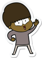 sticker of a cartoon happy boy png