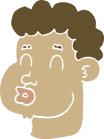 rosto masculino de desenho animado de estilo de cor plana png