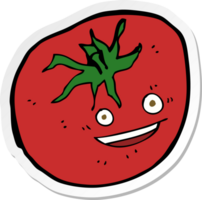 autocollant d'une tomate heureuse de dessin animé png