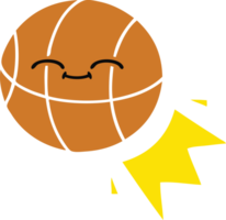 flat color retro cartoon of a basketball png