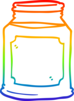 rainbow gradient line drawing of a cartoon liquid in a jar png