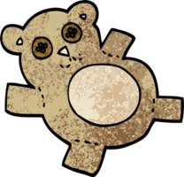 oso de peluche de dibujos animados de ilustración con textura grunge png