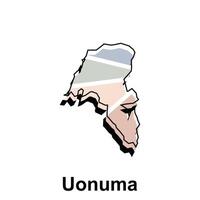 Map Of Uonuma, City Map Illustration with Outline Design Template on white background vector