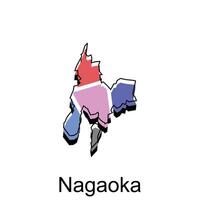 Map of Nagaoka City design, Japanese Country location in Asia Template, Suitable for your company vector