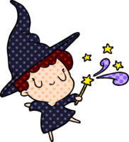 cute cartoon witch casting spell png